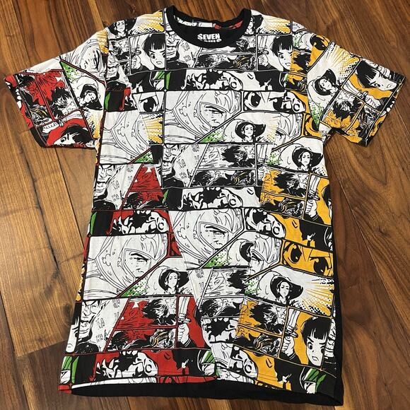 Seven Souls Anime Multicolor T Shirt Short Sleeve Crew Neck Size 3XL - Picture 1 of 10
